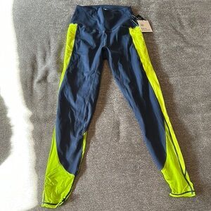 Senita Navy and Neon Yellow Leggings